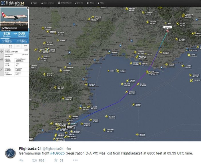 Fransa'da yolcu uçağı düştü
