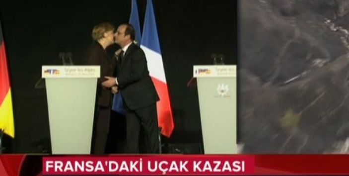 Merkel duygulandı Hollande'ı öptü