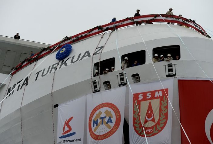 Yerli sismik araştırma gemisi TURKUAZ denize indirildi