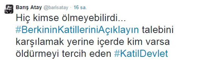 Oyuncu Barış Atay'dan tepki çeken Berkin Elvan tweeti