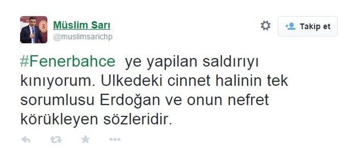 CHP'li Müslim Sarı'dan skandal Fenerbahçe tweeti