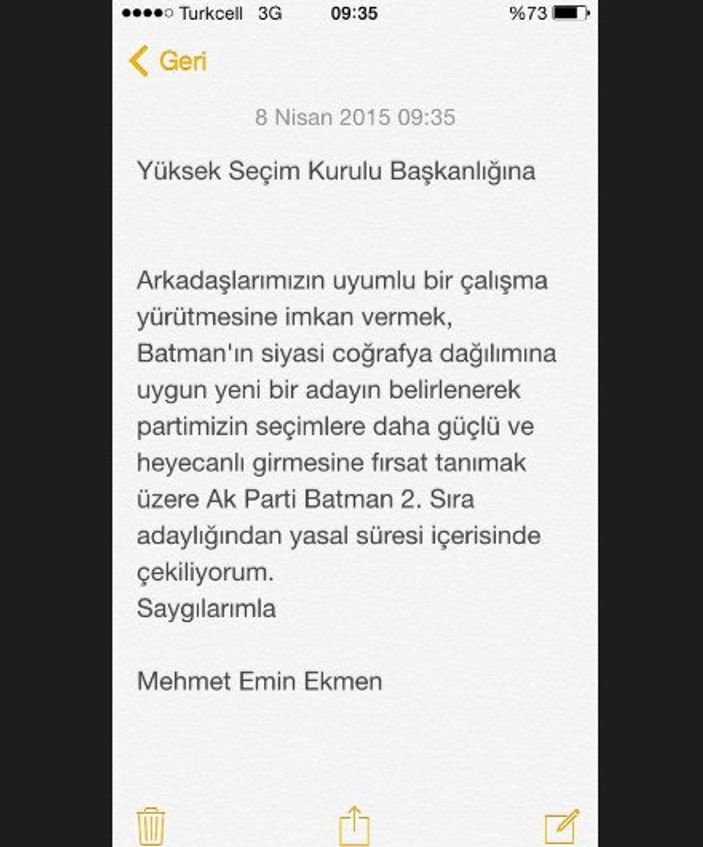 Ak Parti'de iki isim adaylıktan çekildi