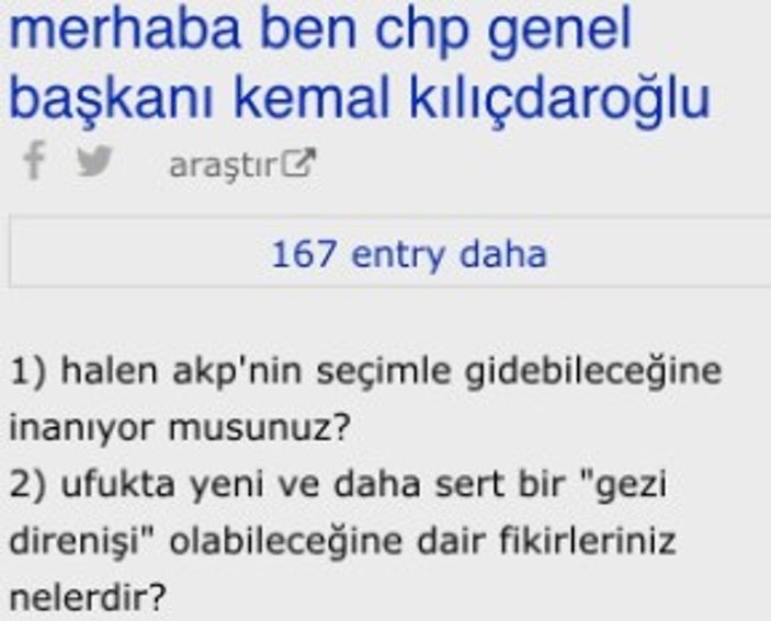 Kılıçdaroğlu Ekşi Sözlük'te soruları yanıtladı