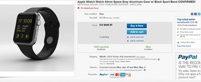 Apple Watch karaborsaya düştü