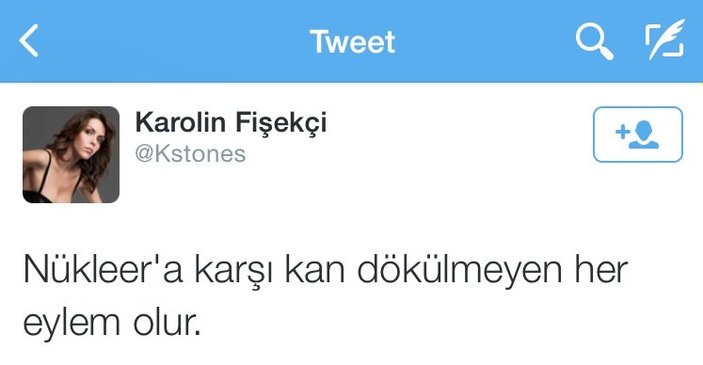 Karolin Fişekçi nükleer istemiyor