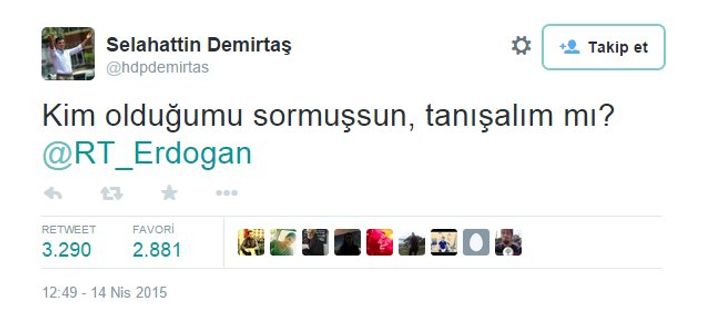 Selahattin Demirtaş'tan Erdoğan tweet'i