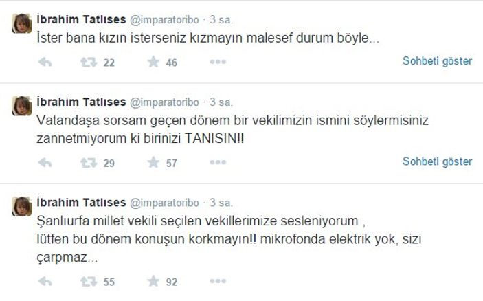 Aday olamayan İbrahim Tatlıses'ten sitem
