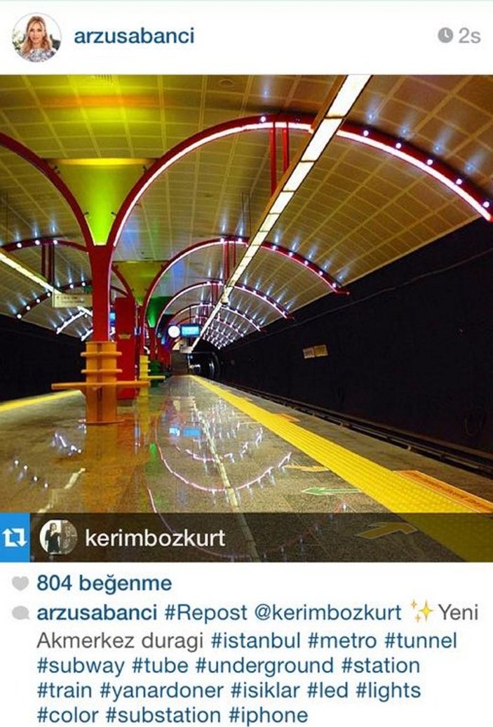 Arzu Sabancı Etiler metrosundan fotoğraf paylaştı
