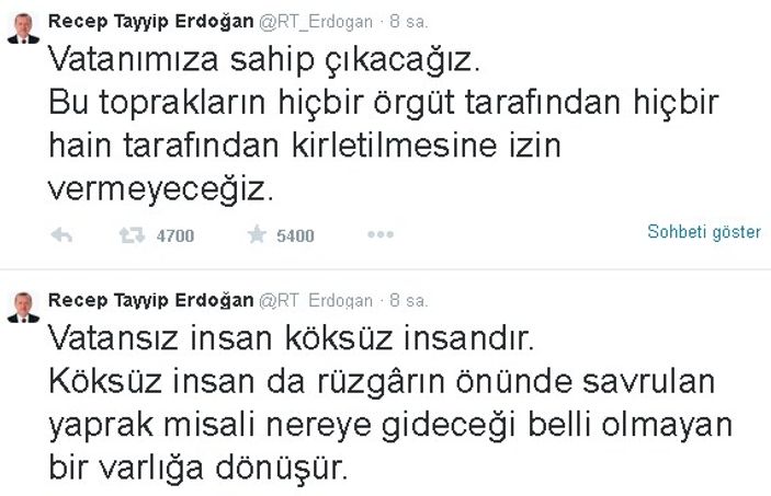 Cumhurbaşkanı Erdoğan: Bu vatanı hainler kirletemeyecek