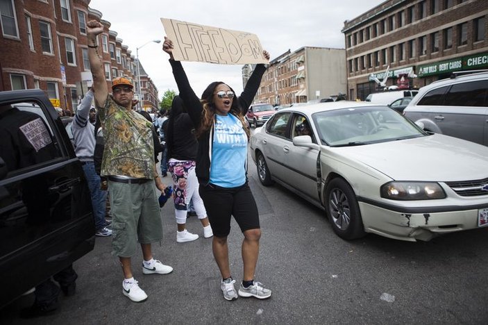 Baltimore'da sevinç gösterileri