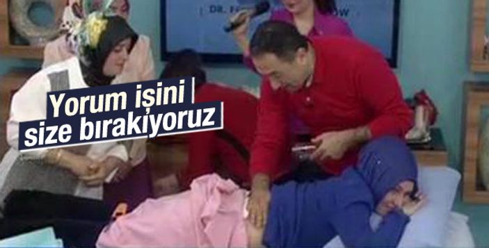 İngiltere'de sabah programında göğüs muayenesi