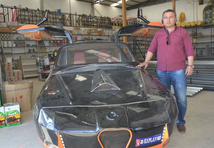 Denizli'de bir kişi 3 bin liraya araba tasarladı
