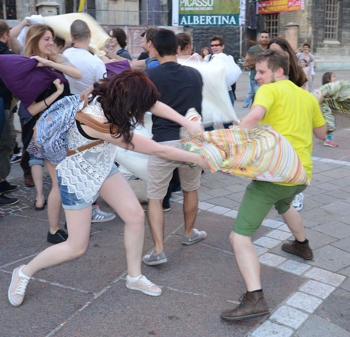 Avusturya'da yastık savaşı düzenlendi