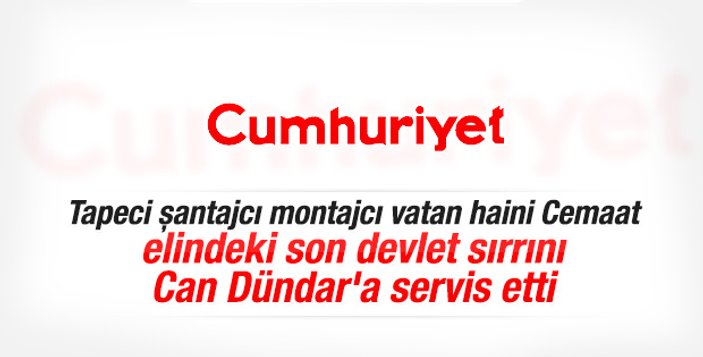 Nedim Şener'den Cumhuriyet'in manşetine ters köşe