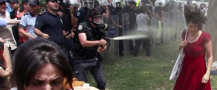 Kırmızılı Kadın'a gaz sıkan polisin cezası belli oldu