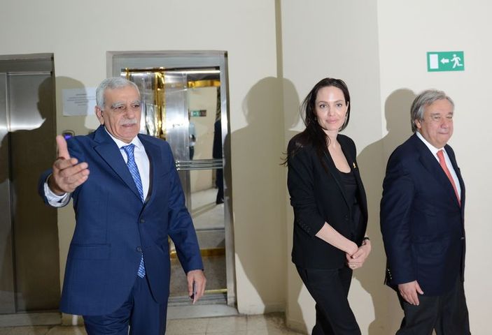 Ahmet Türk Angelina Jolie ve Erdoğan'ı karşıladı