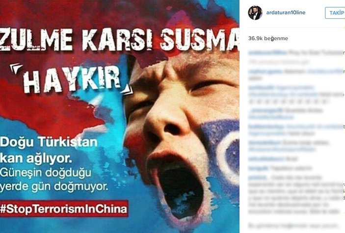 Arda Turan'dan Doğu Türkistan mesajı