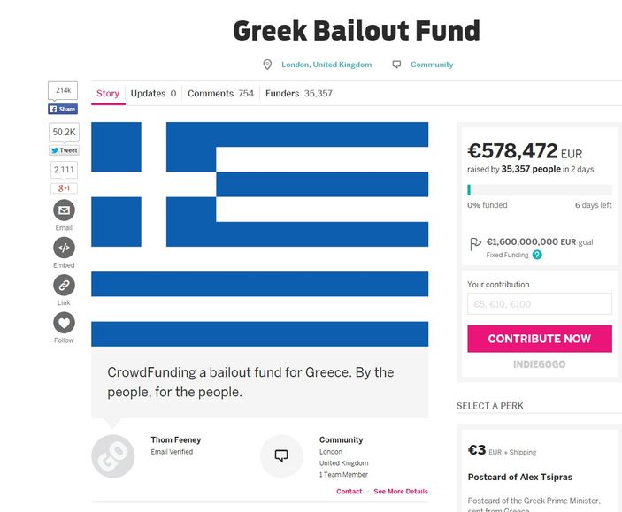 Yunanistan için bağış kampanyası başlatıldı