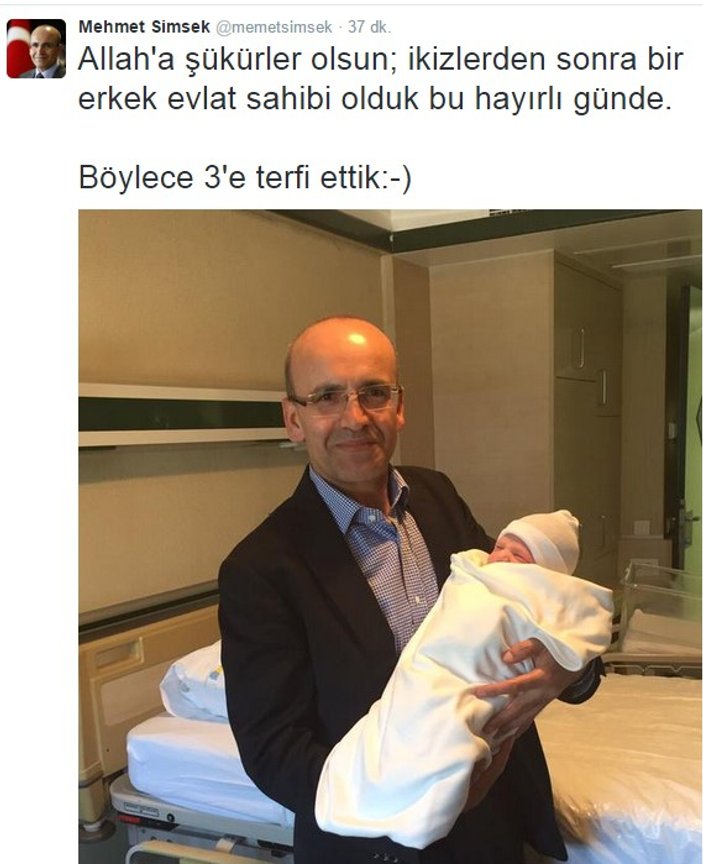 Mehmet Şimşek'in oğlu oldu