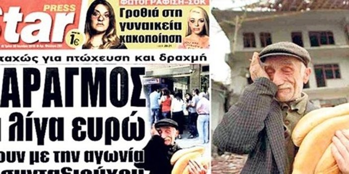 Yunan medyası krizi Eşref amcanın fotoğrafıyla anlattı