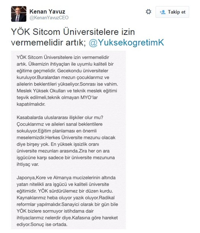 CEO Kenan Yavuz üniversiteli CV'lerini çöpe atıyor