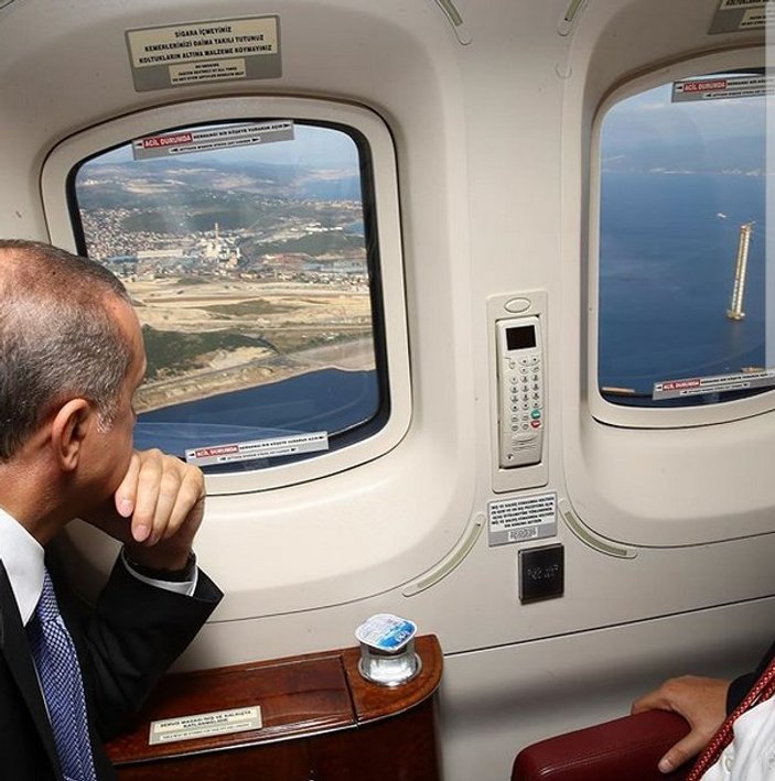 Cumhurbaşkanı Erdoğan 3.köprüyü havadan denetledi