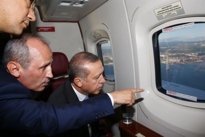 Cumhurbaşkanı Erdoğan 3.köprüyü havadan denetledi