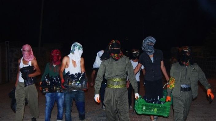 PKK'lılar kasalarla molotof taşıdı