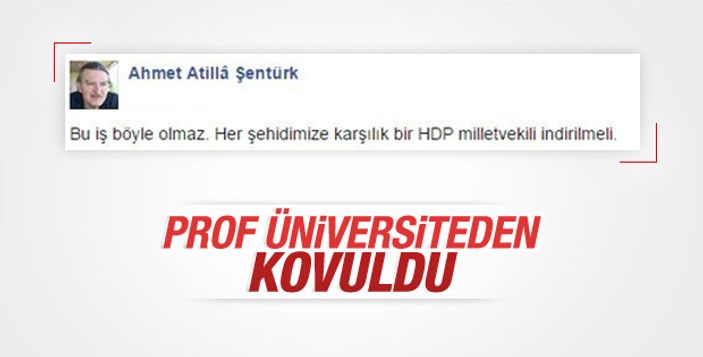 HDP paylaşımı yüzünden kovulan Prof Şentürk konuştu