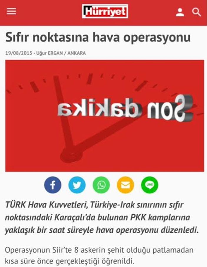 Hürriyet haberciliği: PKK misilleme yaptı