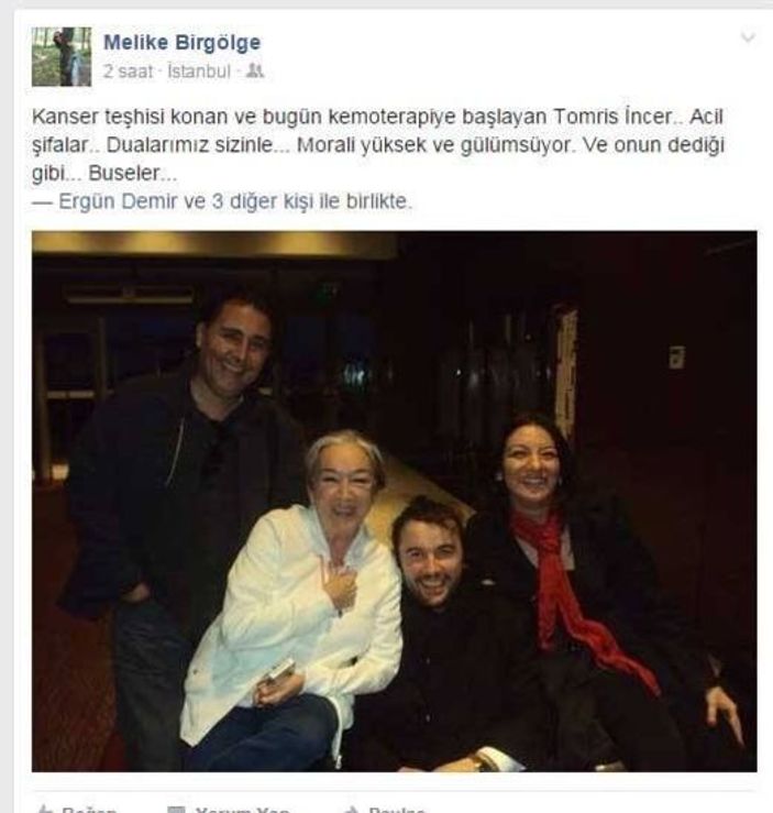 Tomris İncer kansere yakalandı