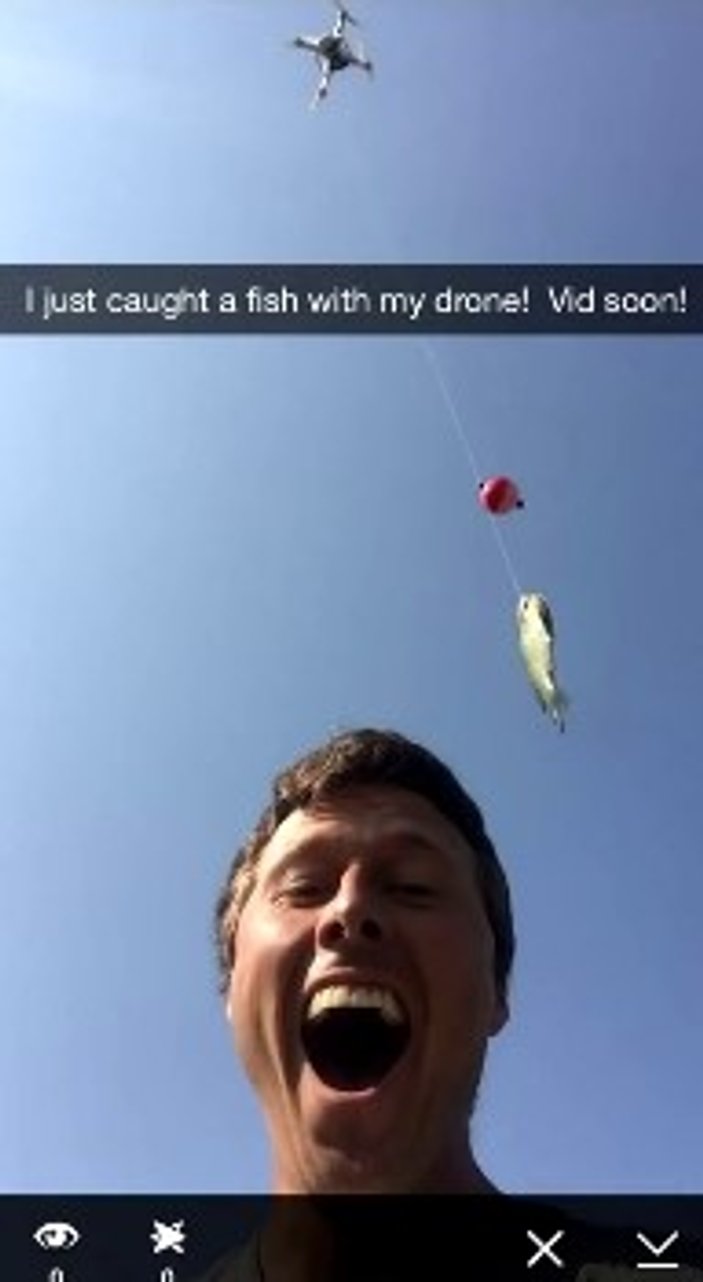 ABD'li çiftçi drone ile balık tuttu İZLE
