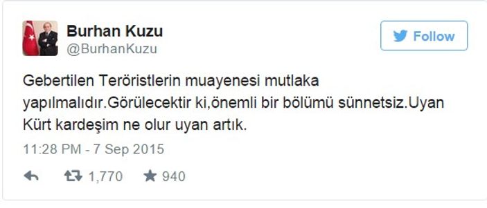 Burhan Kuzu: Teröristler sünnetsiz
