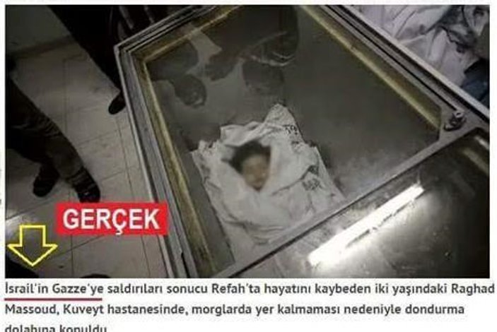 Cizre diye Gazze'de öldürülen çocuğu kullandılar
