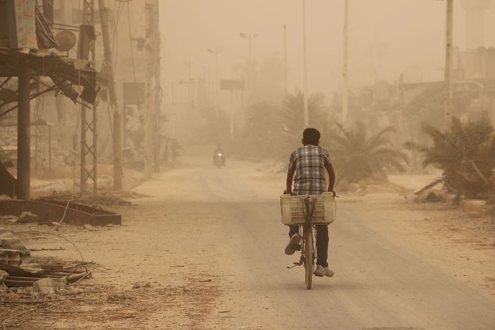 Suriye'de kum fırtınası