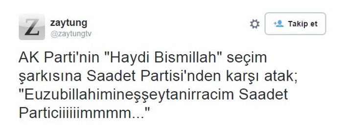 Mustafa Kamalak Zaytung tweet'ini beğendi