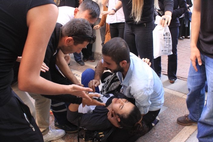 Kocaeli'ndeki Ankara protestosunda hamile kadın fenalaştı