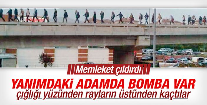 Ankara'da metro içinde canlı bomba paniği kamerada