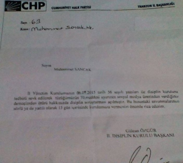 CHP'li Sancak AK Parti'yi övdü diye disipline sevk edildi
