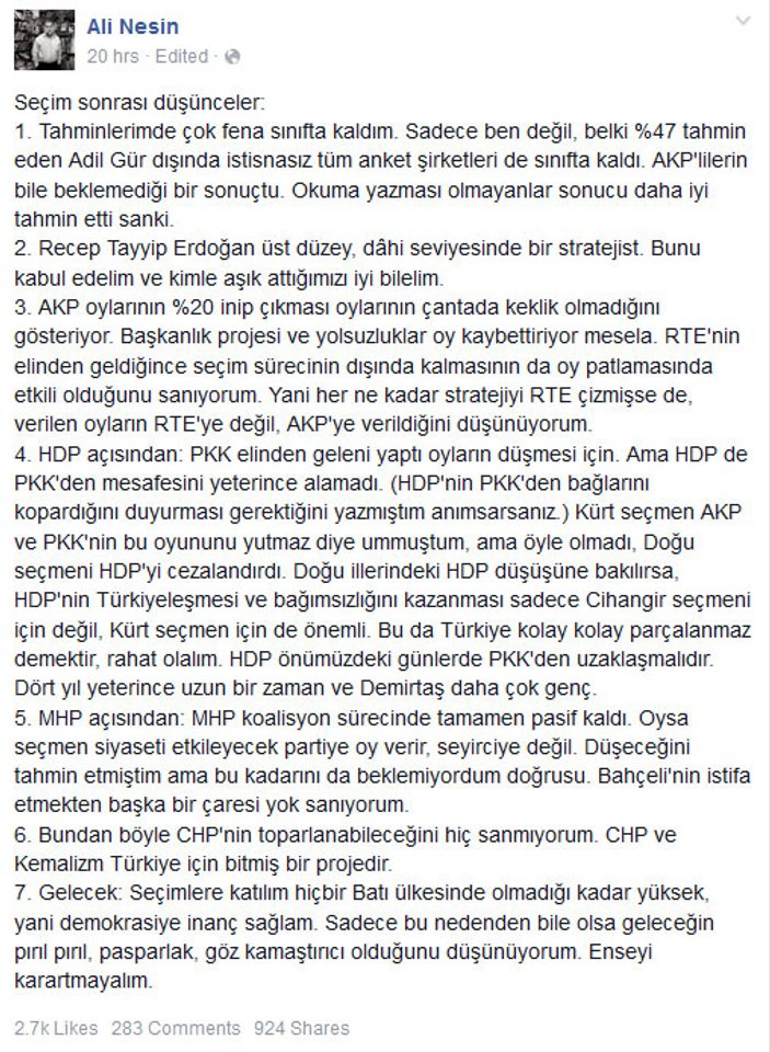 Ali Nesin'den CHP'lileri kızdıracak açıklamalar
