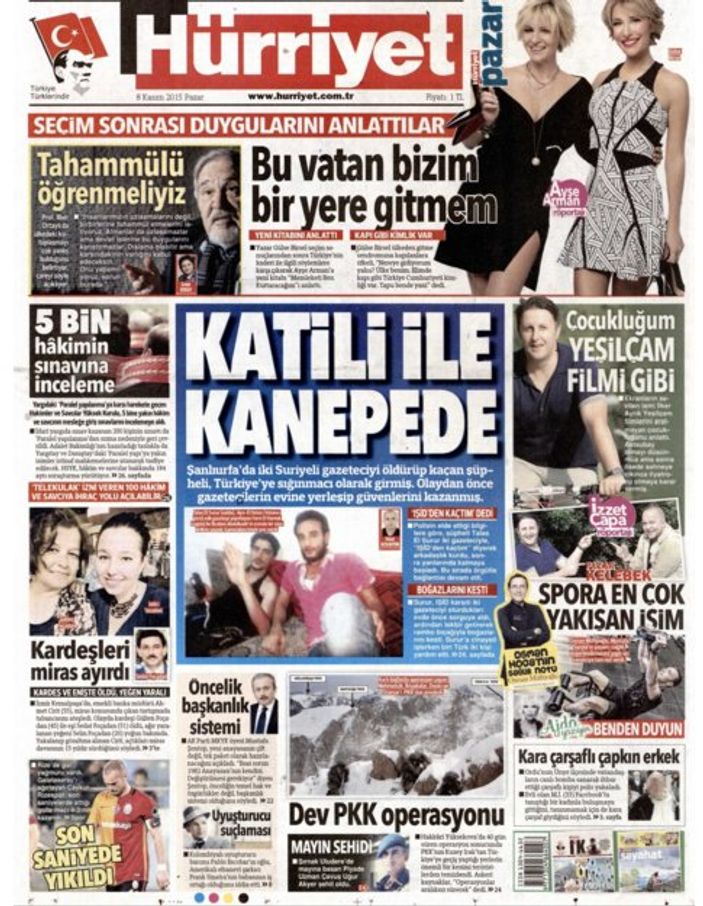 Hürriyet 1. sayfada Demirtaş yok