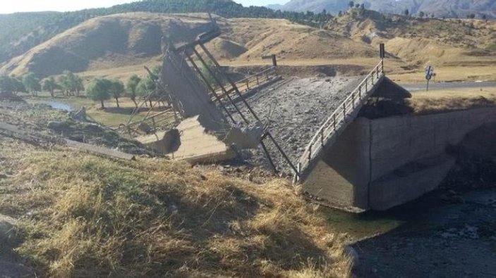 PKK'nın havaya uçurduğu köprü yeniden yapılıyor