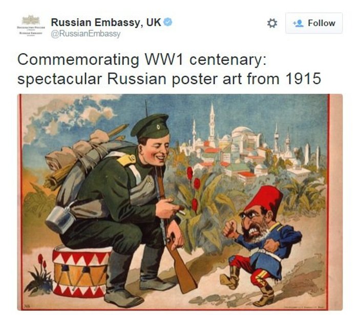 Rusya Büyükelçiliği'nden küstah Osmanlı paylaşımı
