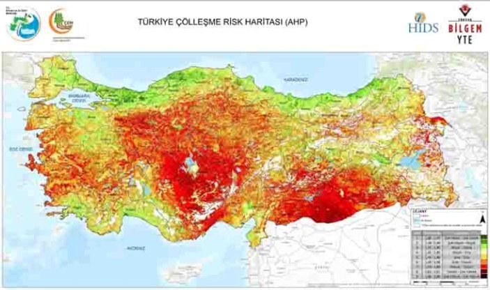 Türkiye’nin çölleşme risk haritası çıkarıldı