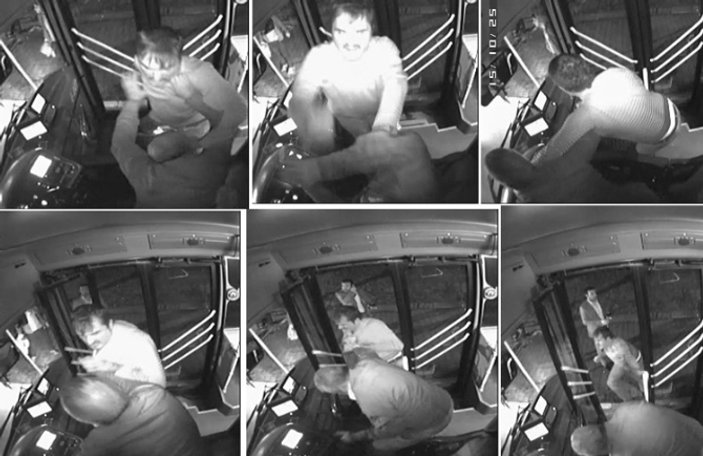 İstanbul'da otobüs şoförüne saldırı kamerada