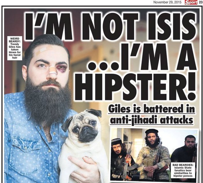 Londra'da hipster'ı IŞİD militanı sanıp dövdüler