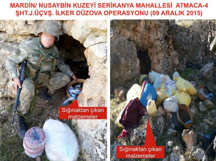 Asker Mardin'de PKK'lıların sığınağına girdi