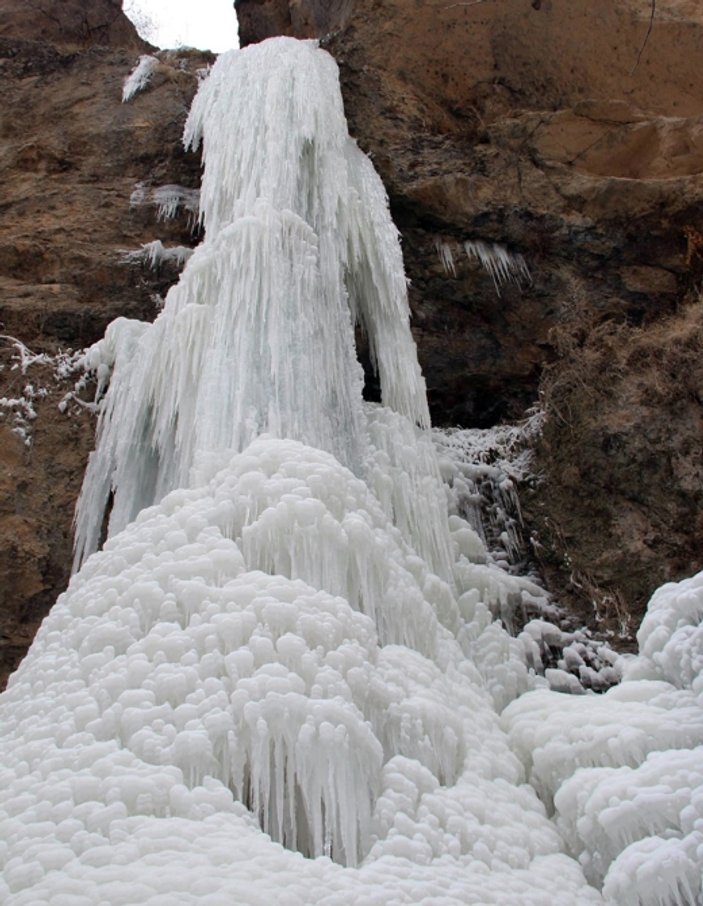 Sibirya soğukları Erzurum'da şelaleleri dondurdu