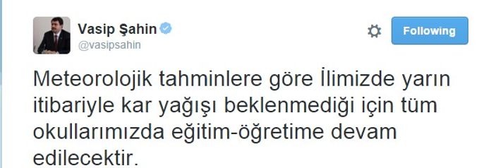 İstanbul Valisi: Kar tatili yok