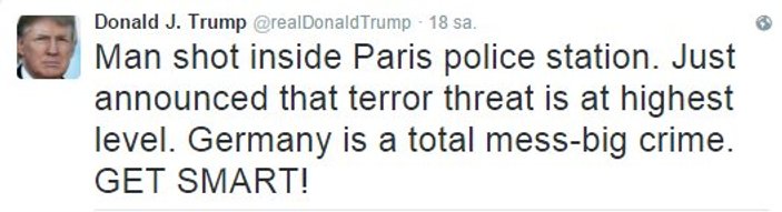 Donald Trump Paris’i Almanya’da zannetti